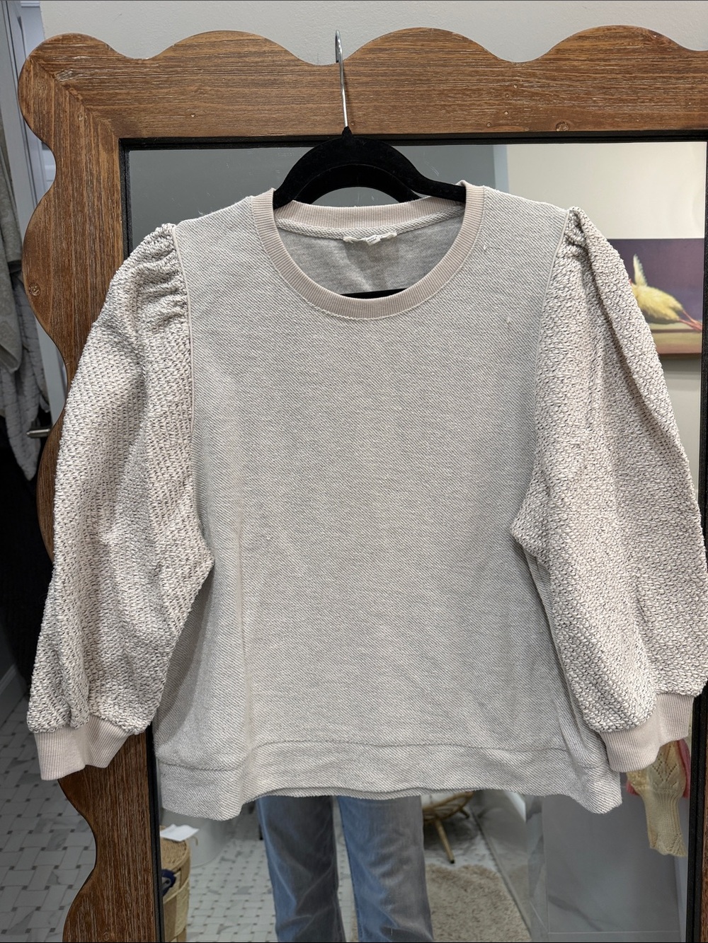 Splendid Crewneck Sweatshirt in Light Oatmeal